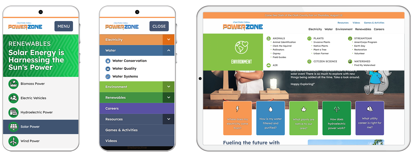 PZ-mobile-navigation-2 Portfolio website design tablet and mobile Clark PowerZone
